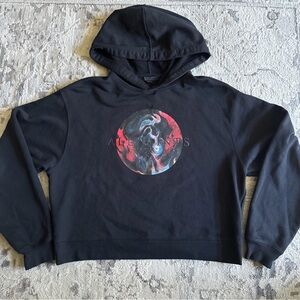 All Saints Regio Pippa Black Womens Cropped Hoodie Size 6 US “out of this world”